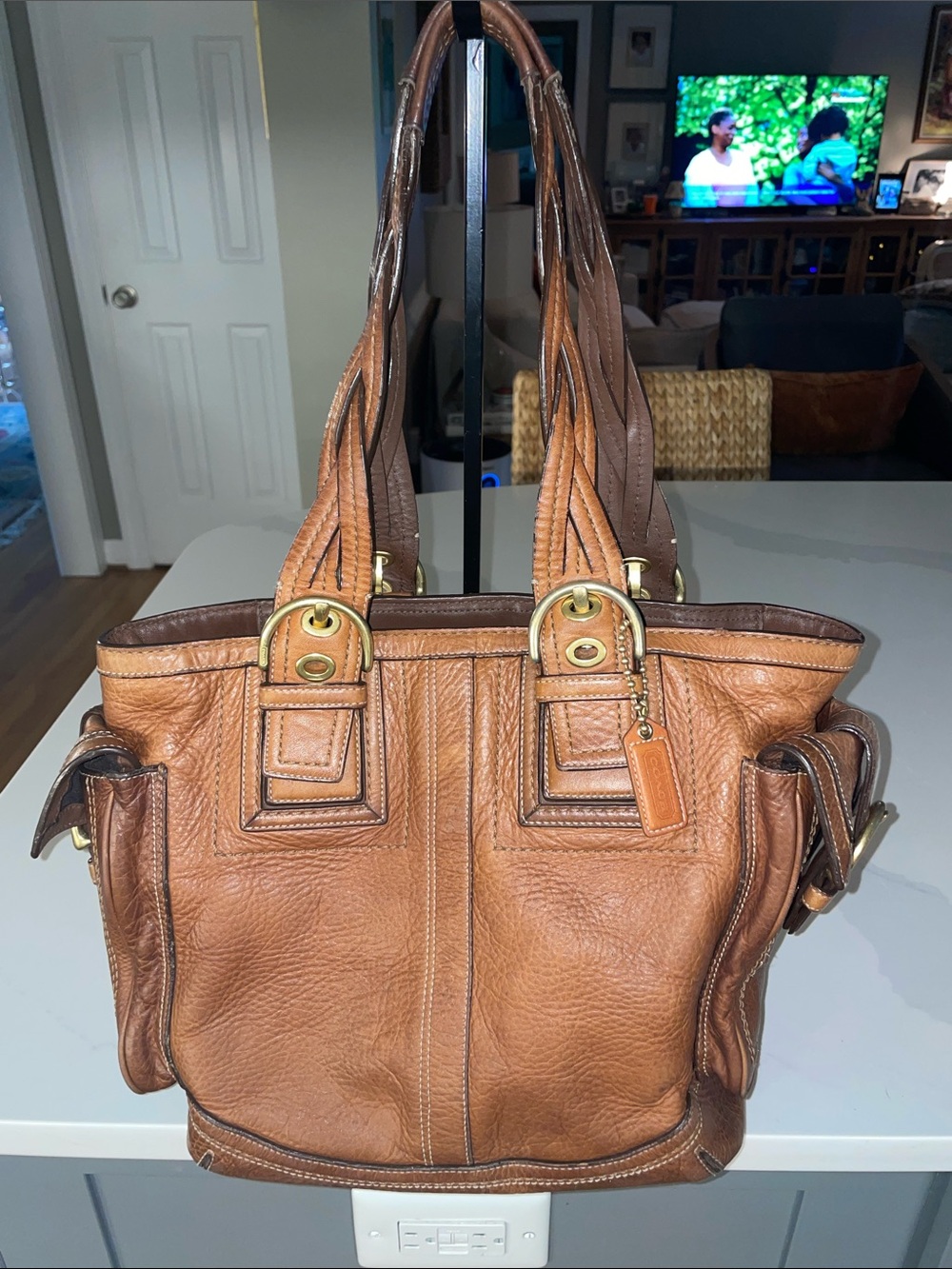 Vintage Coach Y2K MIA SoHo Pebbled Whiskey Leather Tote 10049 - Picture 15 of 16